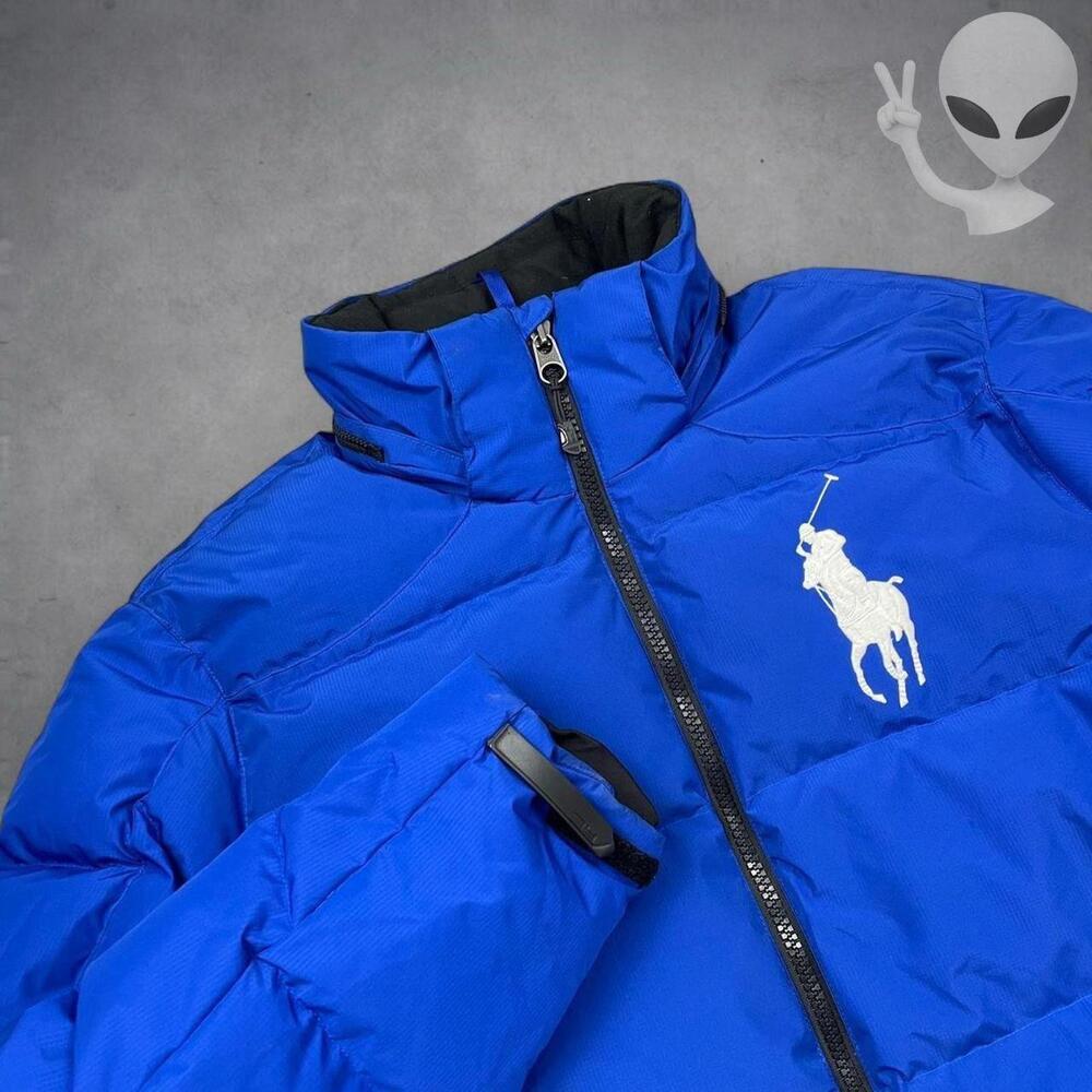 Polo Ralph Lauren XL Blue Duck Down Puffer Ski Jacket Big Pony Vintage - Picture 4 of 8
